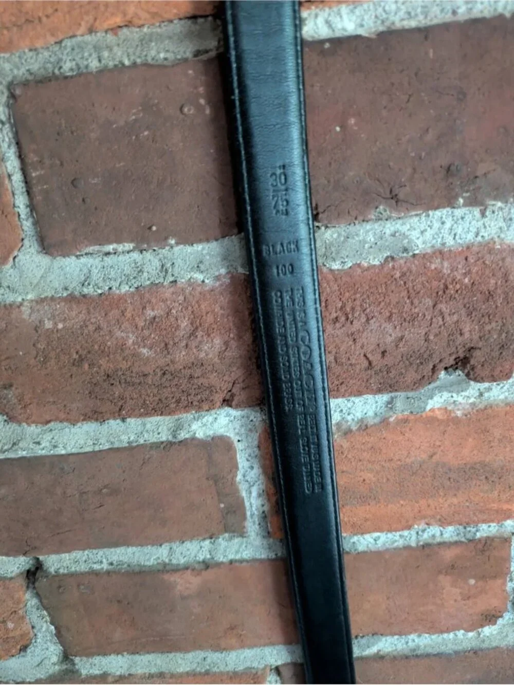 Coach Ladies Black Leather Belt 30
